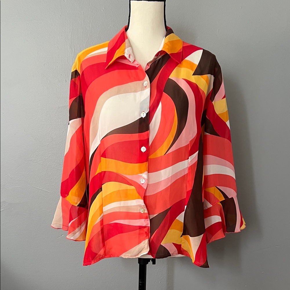 Colorful Swirl Button Down Shirt